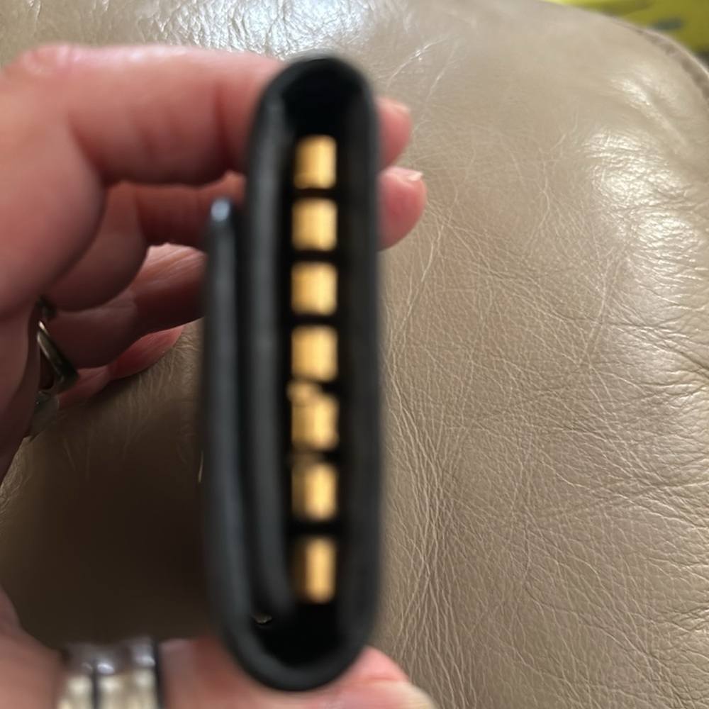 Prada Milano Leather Black Key Case &Card Holder Gold Logo Unisex Price Firm - Picture 3 of 10